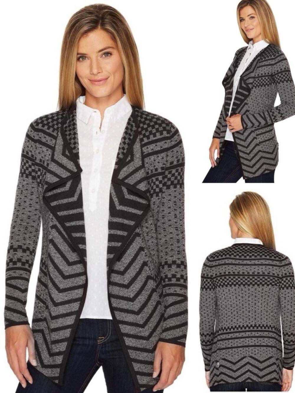 SMARTWOOL Avion Ridge Pattern Wrap Size Small Gray Black